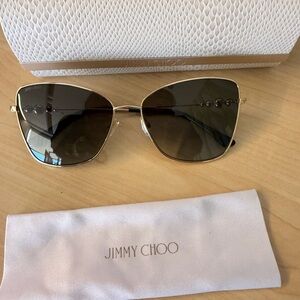 Jimmy Choo Elegant Gold and Black Sunglasses